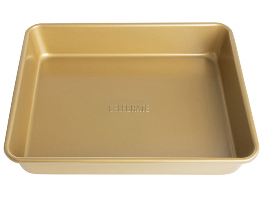 Bakvorm 28x23x4,2cm Goud