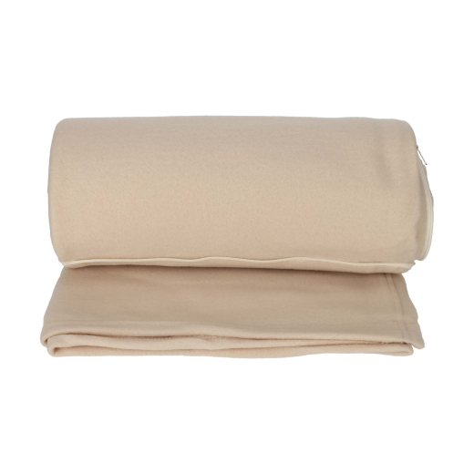2-in-1 Reis Kussen/Deken Beige