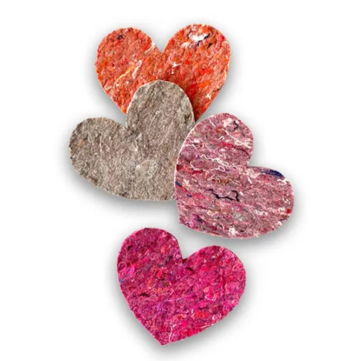 Recycled vilt hartfiguren