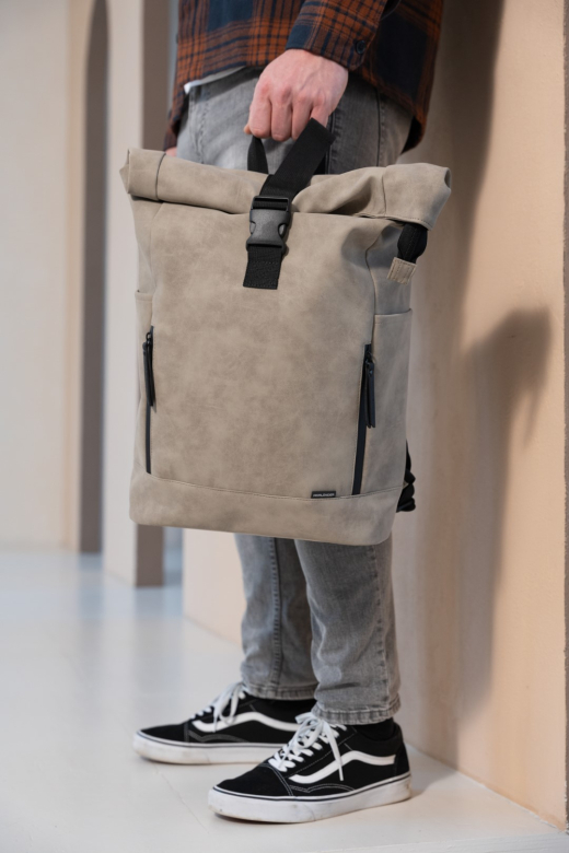 Nubuck Fiets Rugtas Taupe