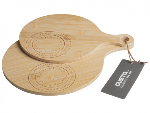 Set van 2 Serveerplankjes Bamboe rond
