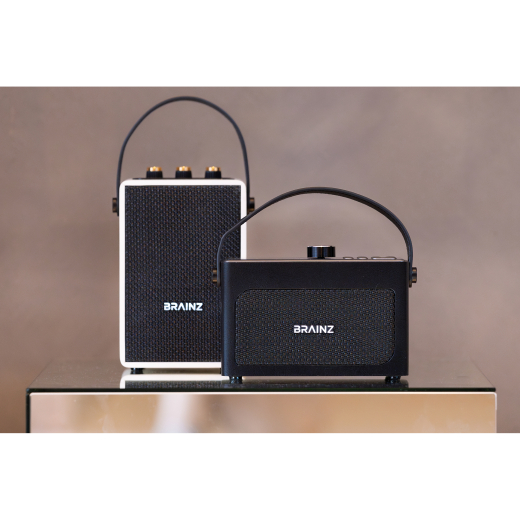 Retro Clock Speaker Zwart