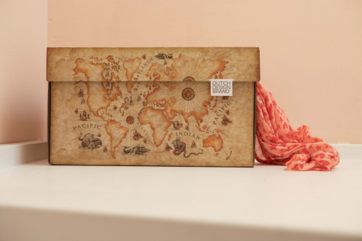 Dutch Design Storage Box Ancient World Map