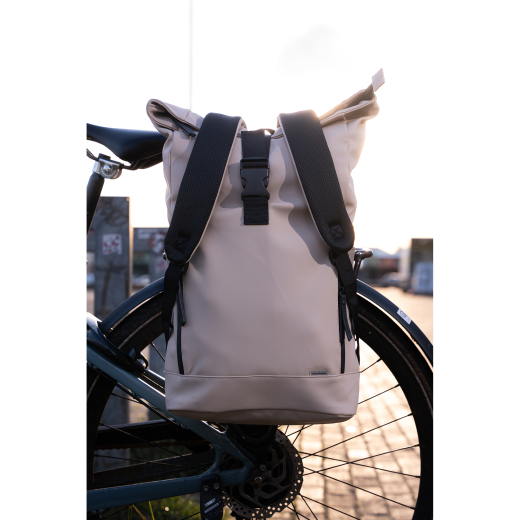 Dull PU Fiets Rugtas Eco Lining Taupe