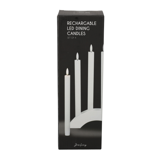 Oplaadbare LED Dinerkaarsen set van 4