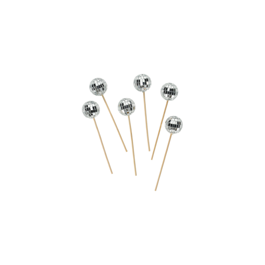 Cocktailprikkers Discoballen 6 stuks