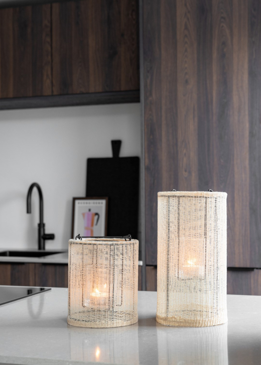 Geweven Lantaarn Indy Large Zand