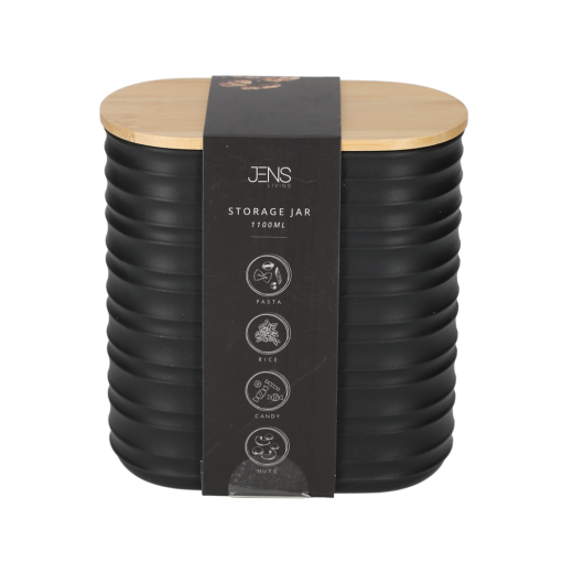 Voorraadbus Ribbel Zwart Small