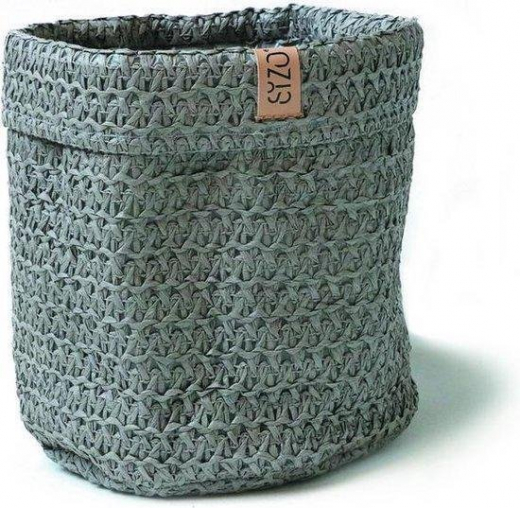 Sizo knitted paperbag grey Ø15 / H15 cm