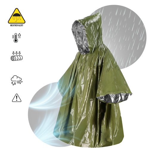 Outdoor Survival 2-in-1 thermische poncho