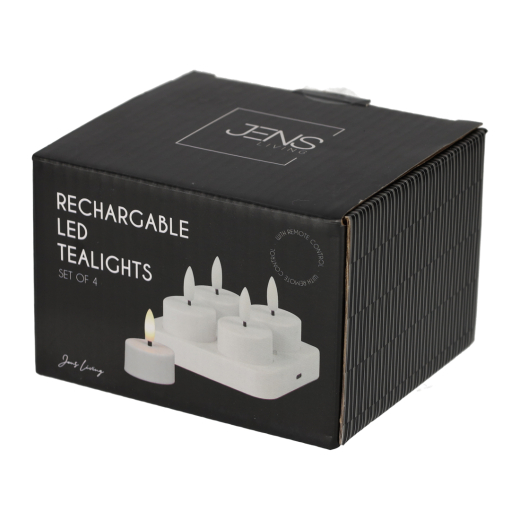 Oplaadbare LED Theelichten set van 4