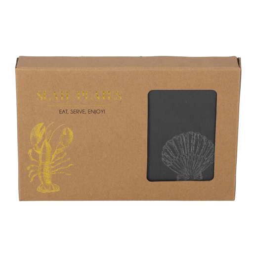 Leistenen Serveerplankjes Zee set van 4