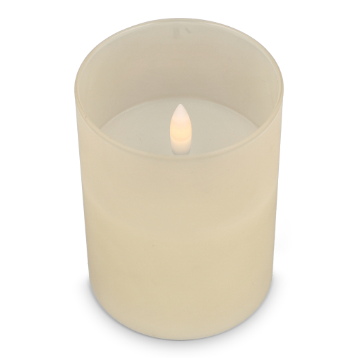 Oplaadbare LED Wax kaars in glas beige