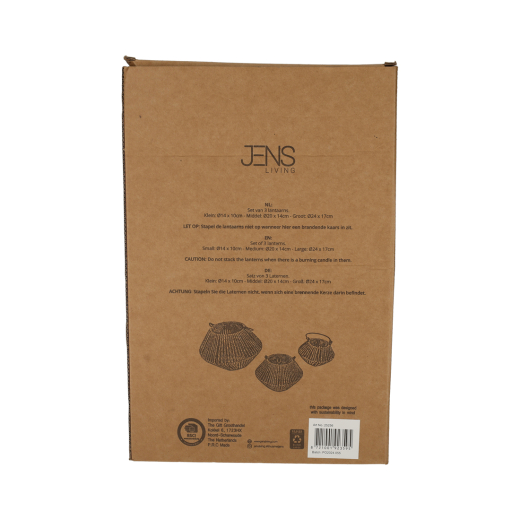 Lantaarns Lex Grijs set van 3