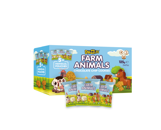 Standard Cookie Farm Animals Chocolate Chip 5x25 gram