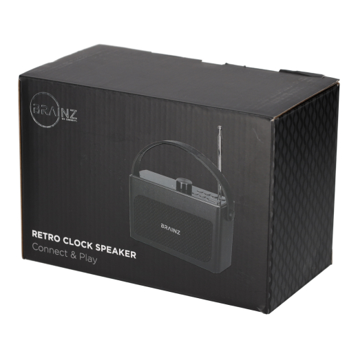 Retro Clock Speaker Zwart