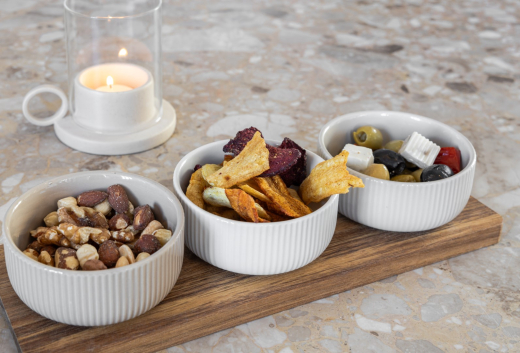 Serveerplank Met Schaaltjes Beige