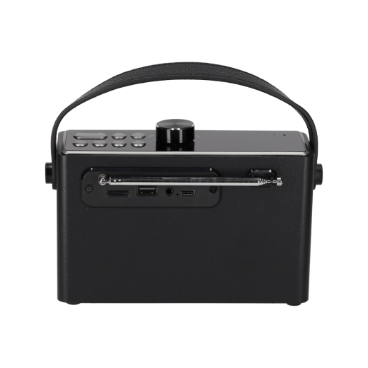 Retro Clock Speaker Zwart