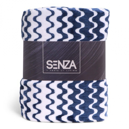 SENZA Waves Blanket White/Blue