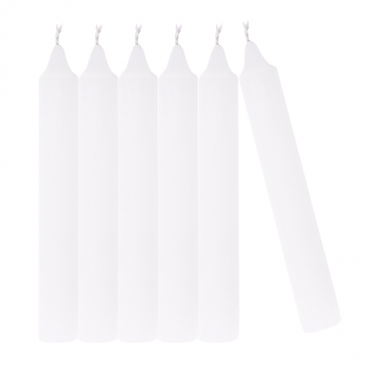Eetkaars wit 15cm 6 stuks