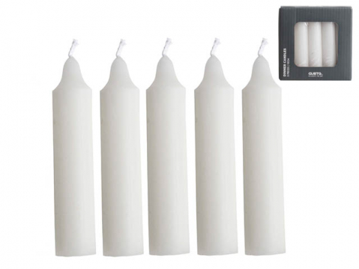 Set van 5 Dinerkaarsen 10cm Wit