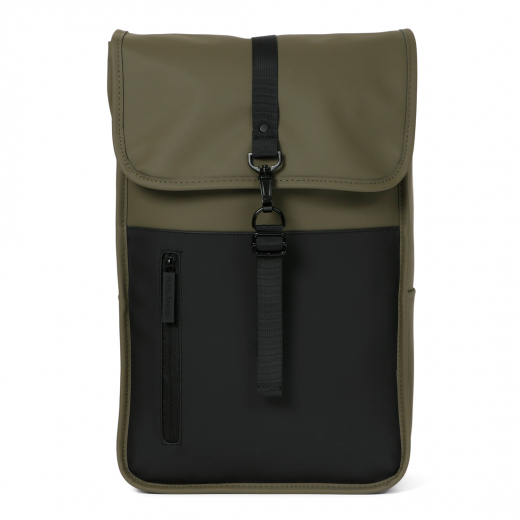 Dull PU Duo Rugtas Groen/Zwart