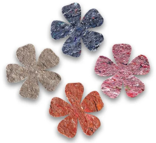 Recycled vilt bloemfiguren