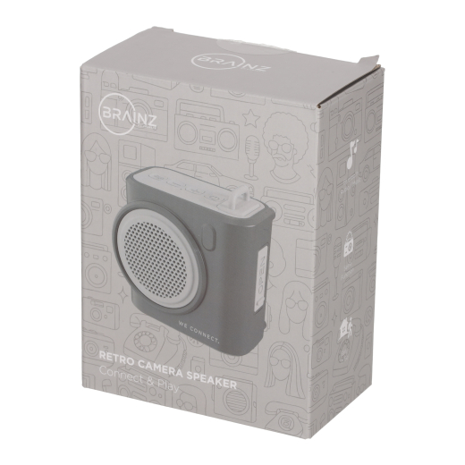 Retro Camera Speaker Grijs