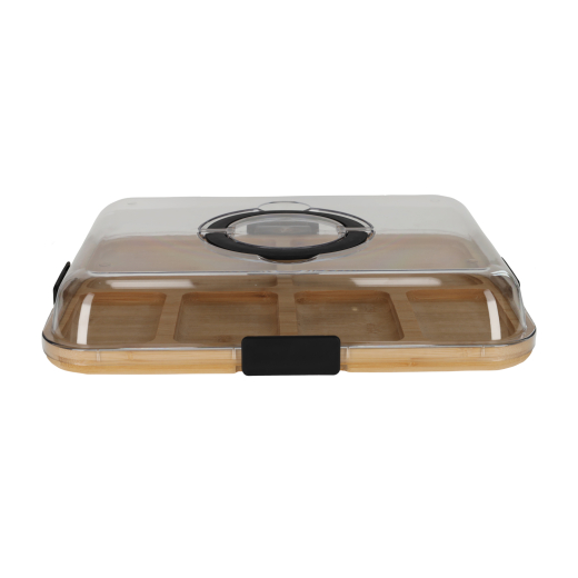 Bamboe Snack Tray Met Deksel