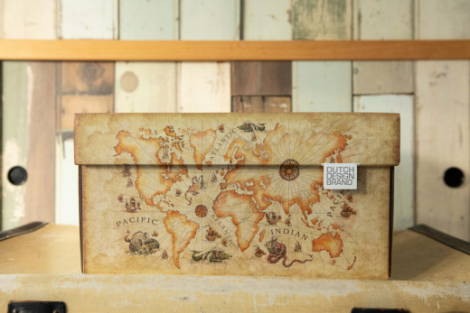 Dutch Design Storage Box Ancient World Map